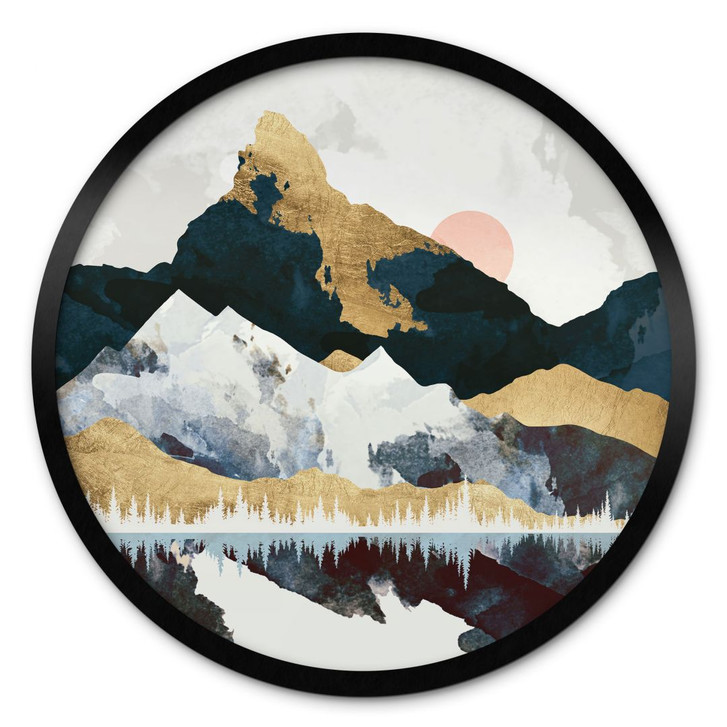 Poster Reflektion einer Winterlandschaft - SpaceFrog Designs - Rund - WA428051