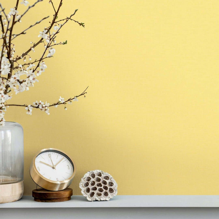 Vliestapete Strukturiert Uni Modern matt in Gelb - WA473088