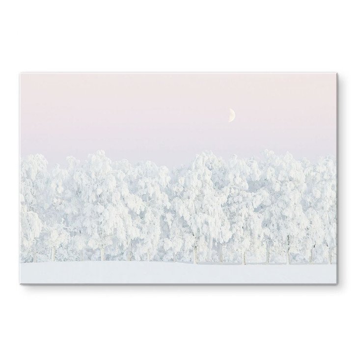 Acrylglasbild Verschneiter Winterwald mit Mond - EMELIEmaria - WA490810
