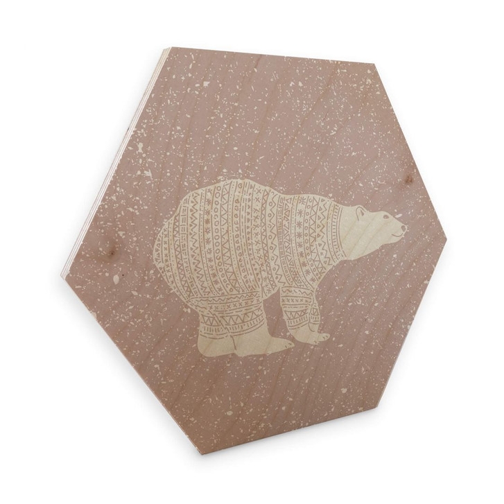 Hexagon - Holz Birke-Furnier Polarbär Weiss - WA274120