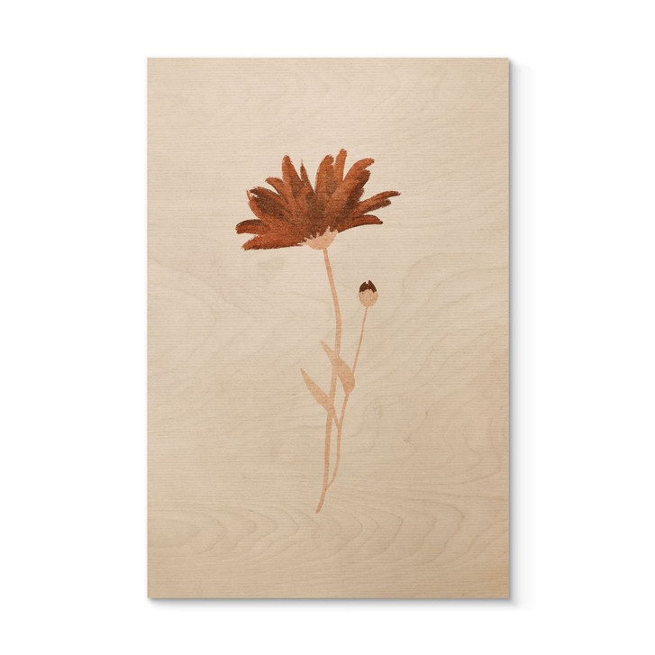 Holzbild Wildblume abstrakt - Goed Blauw - WA485597