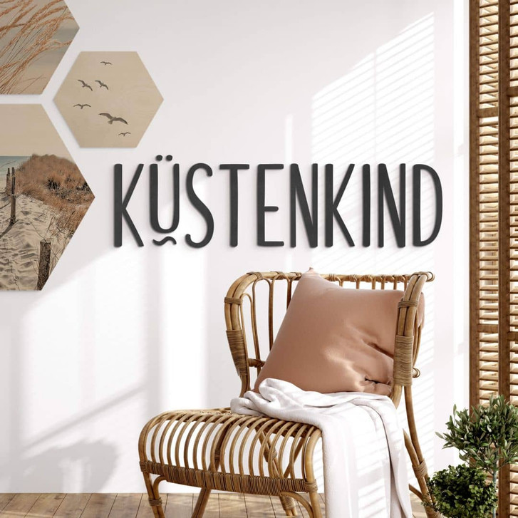 MDF-Dekobuchstaben 3D Schriftzug Küstenkind - WA405742