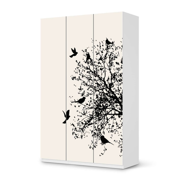Möbelfolie IKEA Pax Schrank 236cm Höhe - 3 Türen - Tree and Birds 2 - CR118637