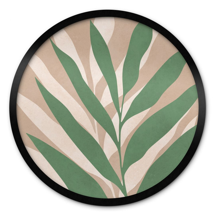 Poster Tropische Zweige im sanften Farbspiel - Costa - Rund - WA460102