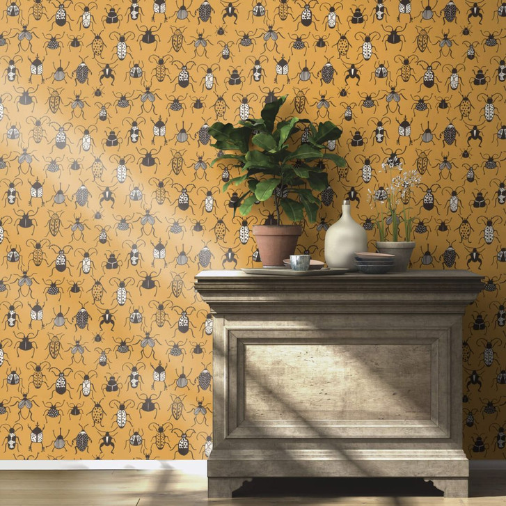 Rasch Vliestapete, Mustertapete Stories Onzelf ockergelb - WA391599