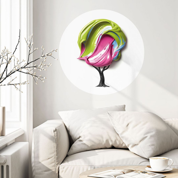 Wandtattoo Baum mit bunter 3D-Krone - Mielu - Rund - WA460568