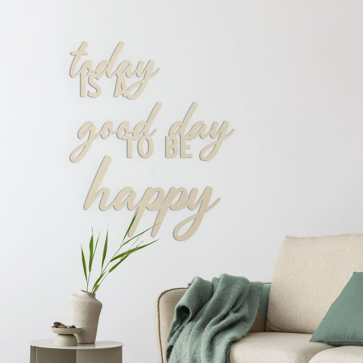 3D Holz Schriftzug Today is a good day to be happy - Pappel - WA509750