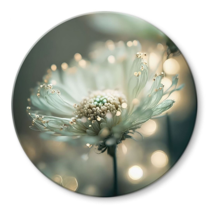 Glasbild Zartes Funkeln der Blüten - Treechild - Rund - WA495155