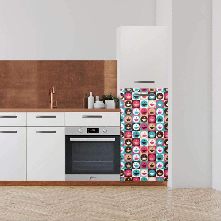 Klebefolie - Hochschrank (60x120cm) - Coffee Cups - CR110572