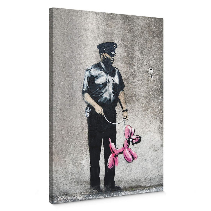 Leinwandbild Banksy - Police Guard Pink Balloon Dog - WA327199