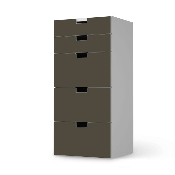 Möbel Klebefolie IKEA Stuva / Malad Kommode - 5 Schubladen - Braungrau Dark - CR114066