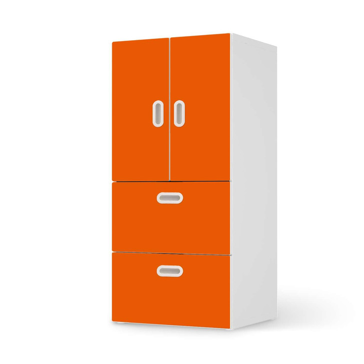 Möbelfolie IKEA Stuva / Fritids - 2 Schubladen und 2 kleine Türen - Orange Dark - CR117481