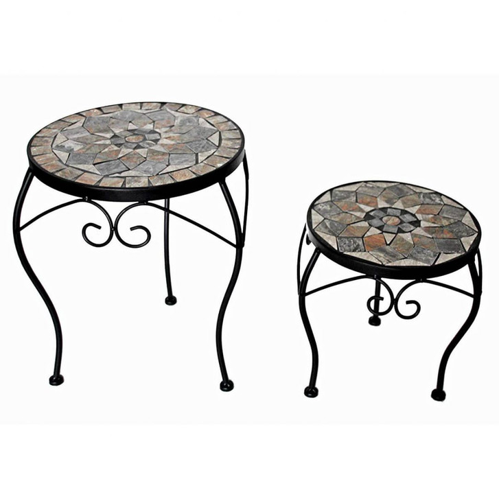 Mosaiktisch Blumenhocker Set - 2-teilig - WA474641