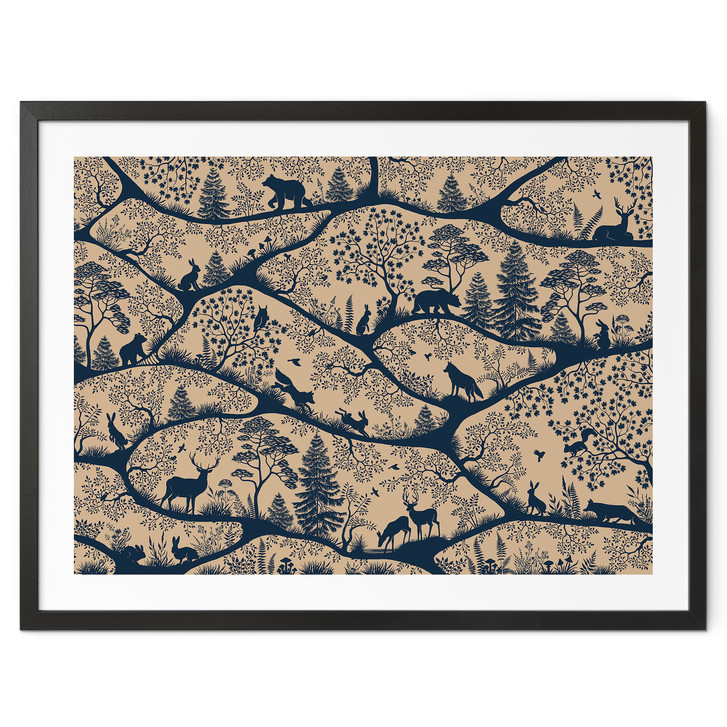 Poster Tier Silhouetten im nordischen Wald - Oliver Robins - WA514241