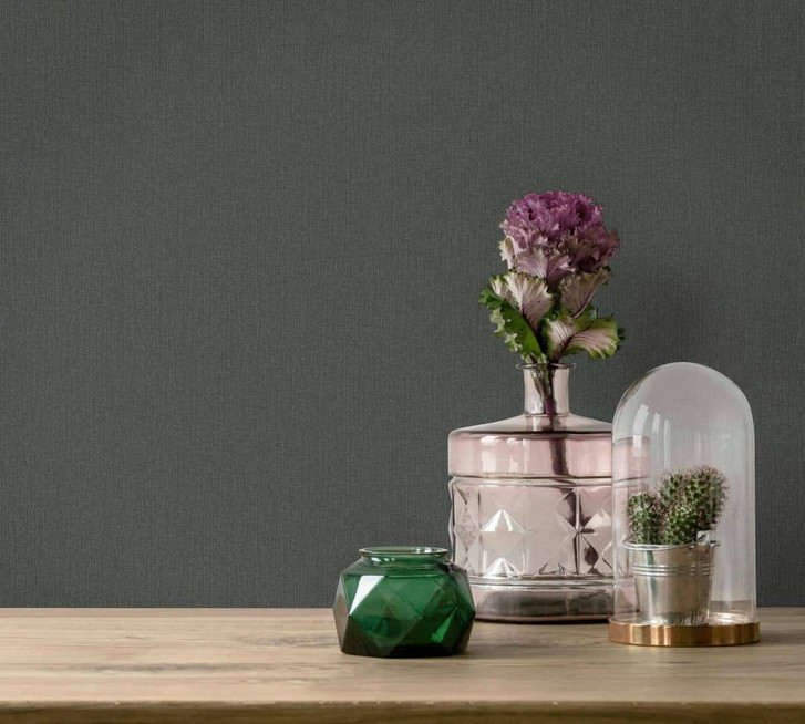 Vliestapete Schwarz Uni für Wohnzimmer Schlafzimmer Küche marburg Tapete - WA450627