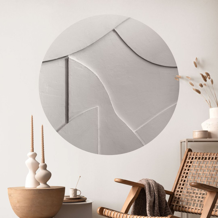 Wandtattoo Abstrakte Strukturen in sanftem Beige - Böhmer - Rund - WA433705