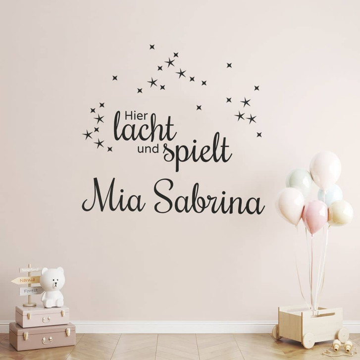 Wandtattoo + Name - Hier lacht und spielt... - WA204338