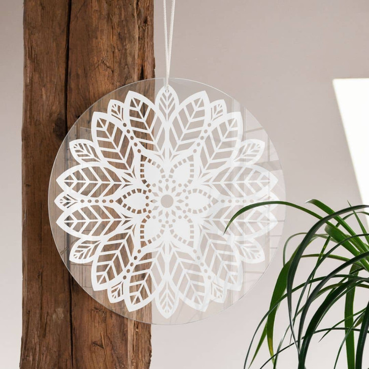 Acrylglasbild, Fensterbild zum Aufhängen Mandalablume - Rund - WA393329