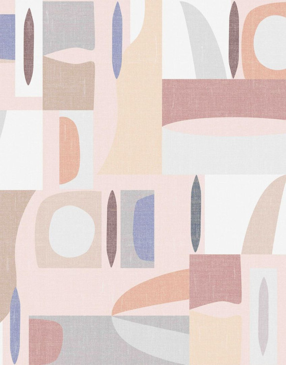 Fototapete Bildtapete Abstrakte Geometrie in Beige Rosé und Blau Modern 2.7 x 2.12 m - WA505223