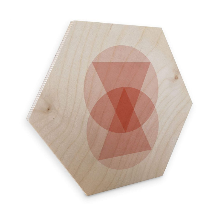Hexagon - Holz Birke-Furnier Nouveauprints - Circles and triangles pink - WA291378