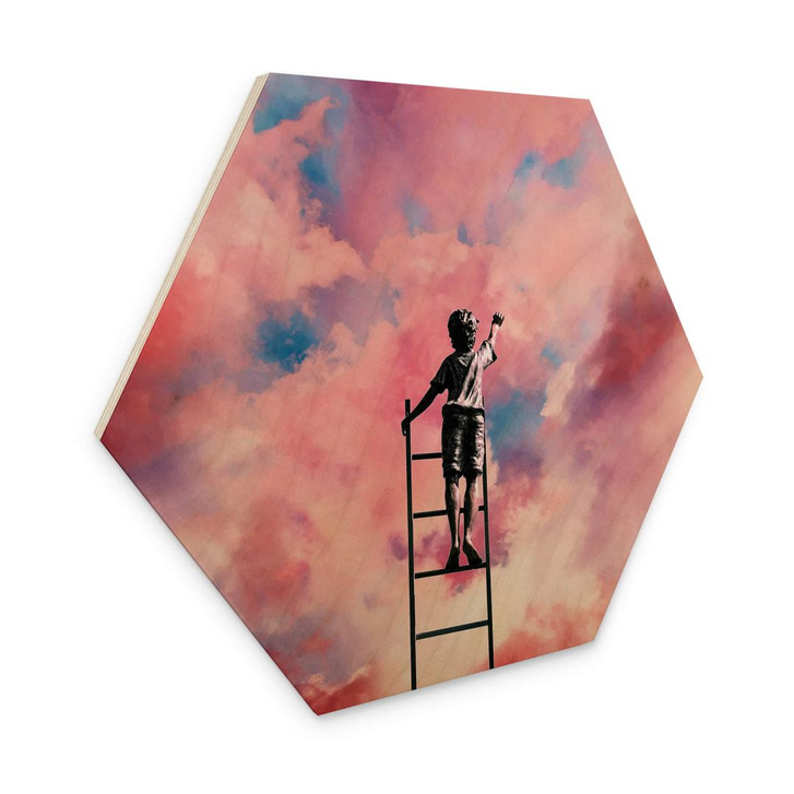 Hexagon Holzbild Wolkenmaler - Taudalpoi - WA400483