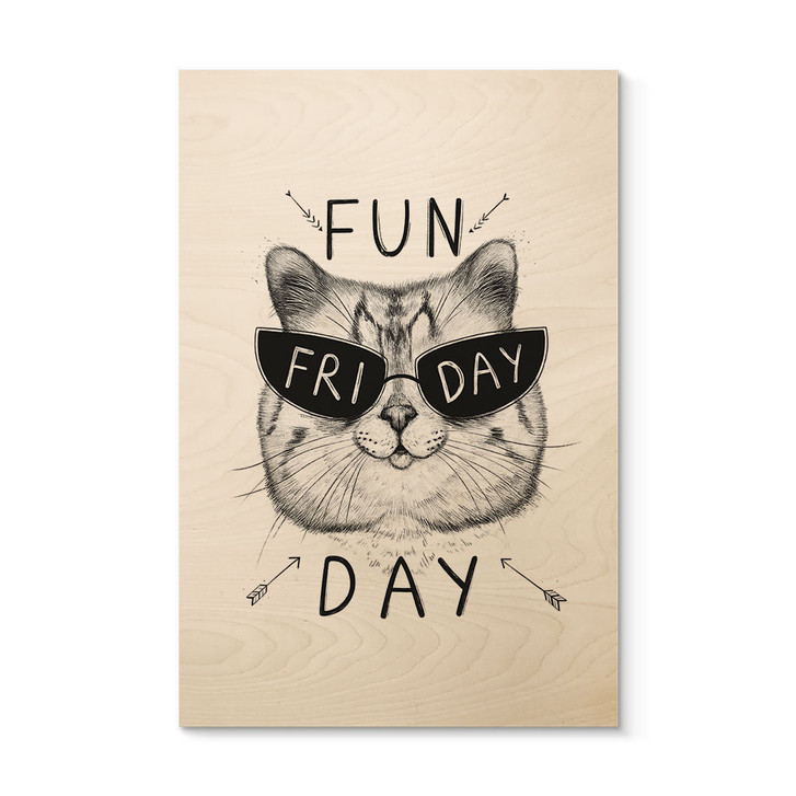Holzbild Katze mit Sonnenbrille - Fun Friday Cat - Korenkova - WA435637