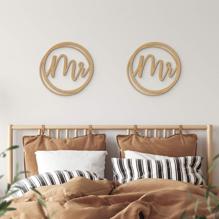 Schriftzug Hochzeit Mr and Mr - MDF Natur - WA381024