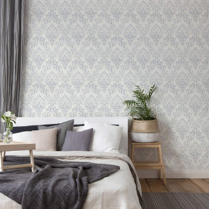 Architects Paper Textiltapete Metallic Silk Barocktapete mit Ornamenten metallic, weiss - WA114386