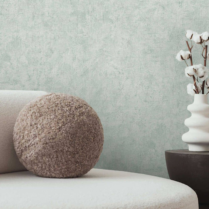 Betonoptik-Tapete Hellgrün Grau - Moderne Strukturtapete in Putz-Optik - WA480189