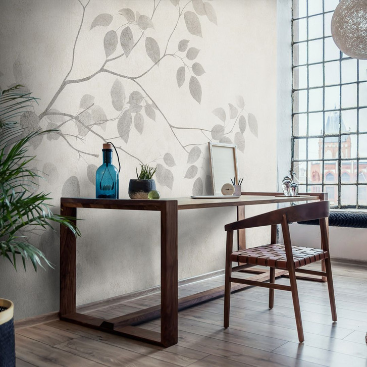 Blättermotivtapete Big Pictures grau 4.50 x 2.70 m - WA461128