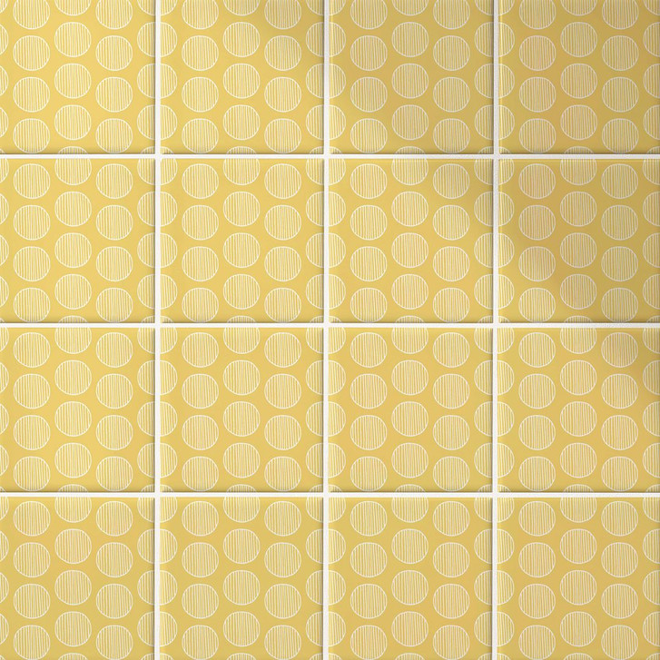 Fliesenaufkleber Boho - Kreise sonnengelb - 12er Set - WA398110