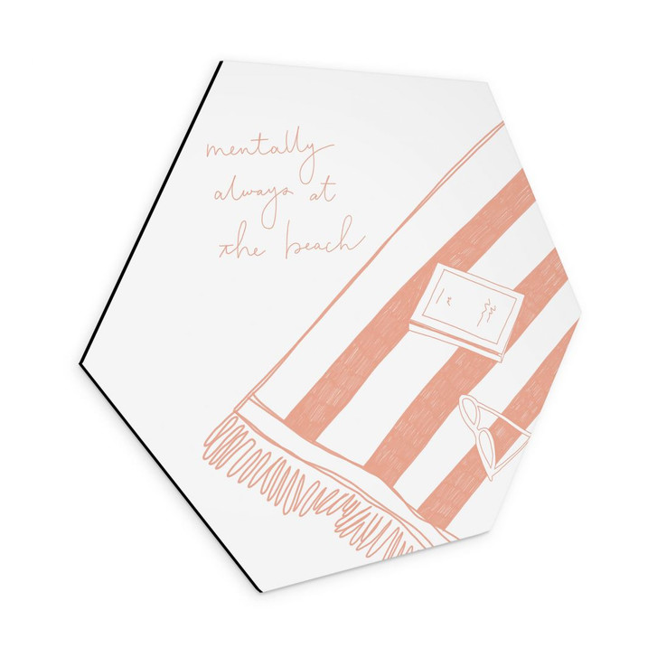 Hexagon Wandbild Sehnsucht nach Strand und Meer - Soley - Alu-Dibond - WA458396