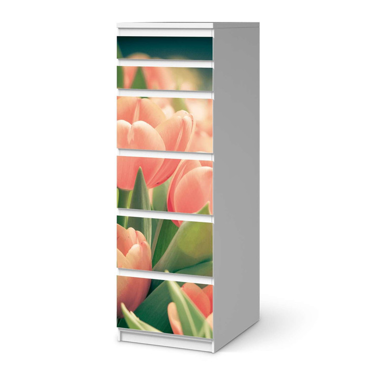 Klebefolie IKEA Malm Kommode 6 Schubladen (schmal) - Tulips for You - CR111712