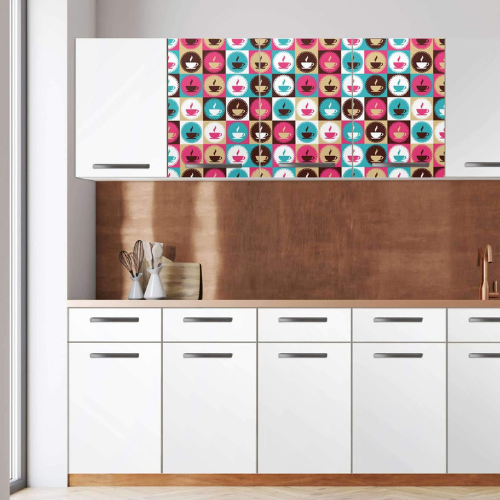 Klebefolie - Wandschrank 120cm Breite - Coffee Cups - CR108274