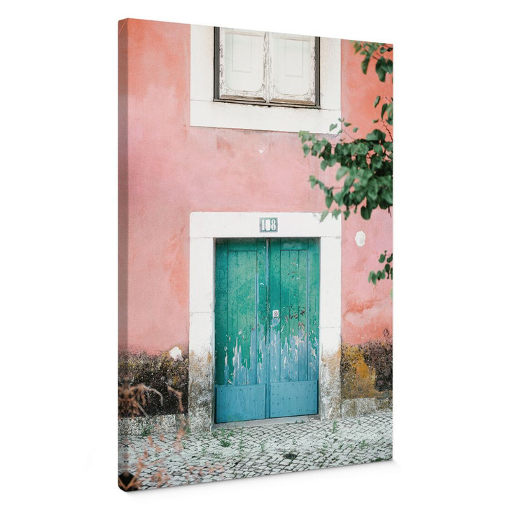 Leinwandbild Mediterrane Hausfassade in Lissabon - Zwart - WA459719