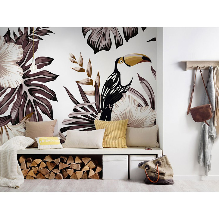 Livingwalls Fototapete Designwalls Toucan Blumen - WA296413