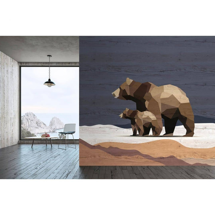 Livingwalls Fototapete Walls by Patel 3 Yukon 3 blau, braun, weiss - WA335859