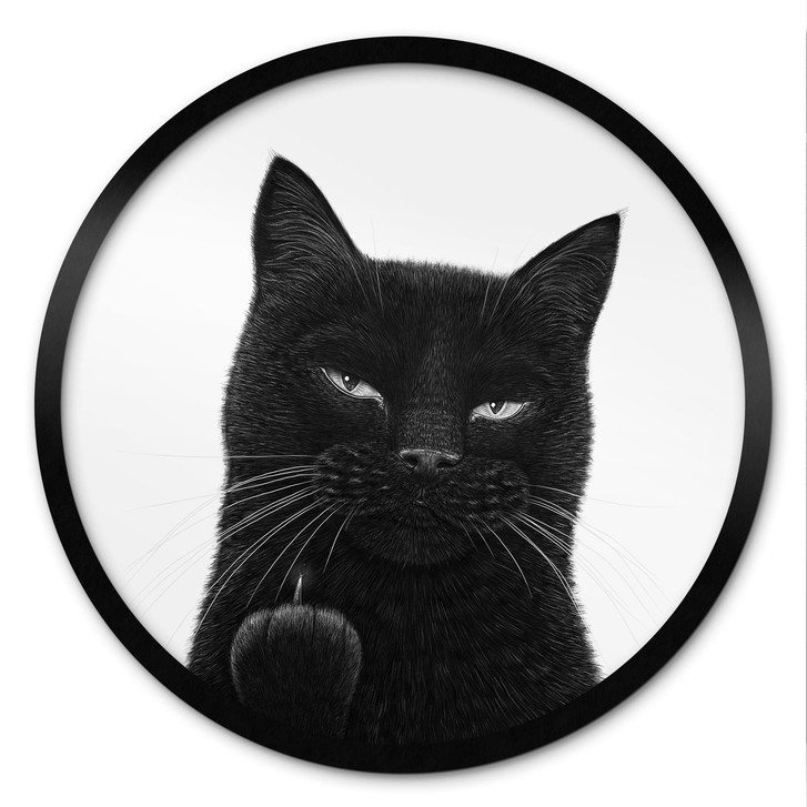 Poster Freche schwarze Katze - Korenkova - Rund - WA513205