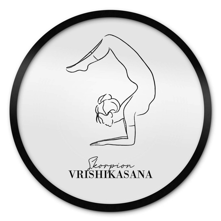 Poster Yoga Skorpion - Line Art - Rund - WA497848