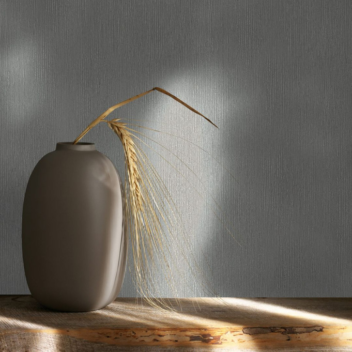 Vliestapete in Textiloptik mit strukturierter Oberfläche grau Uni - WA445415