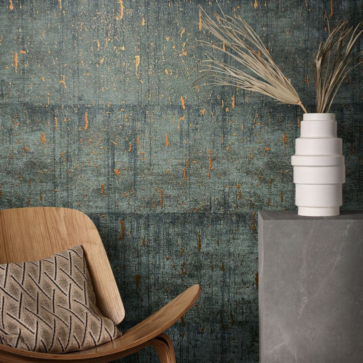 Vliestapete mit glänzender Betonoptik anthrazit Struktur - WA446537