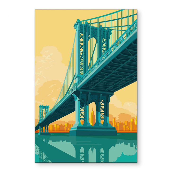 Wandbild Stadtblick durch die Manhattan Bridge - Heemskerk - Alu-Dibond - WA431436