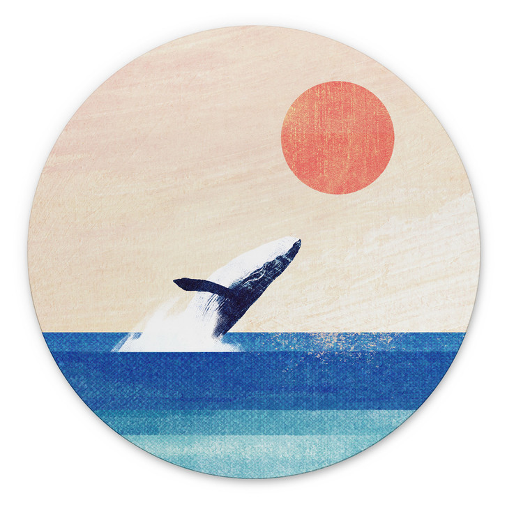 Wandbild Wal im Meer - Rivers - Alu-Dibond Rund - WA513401