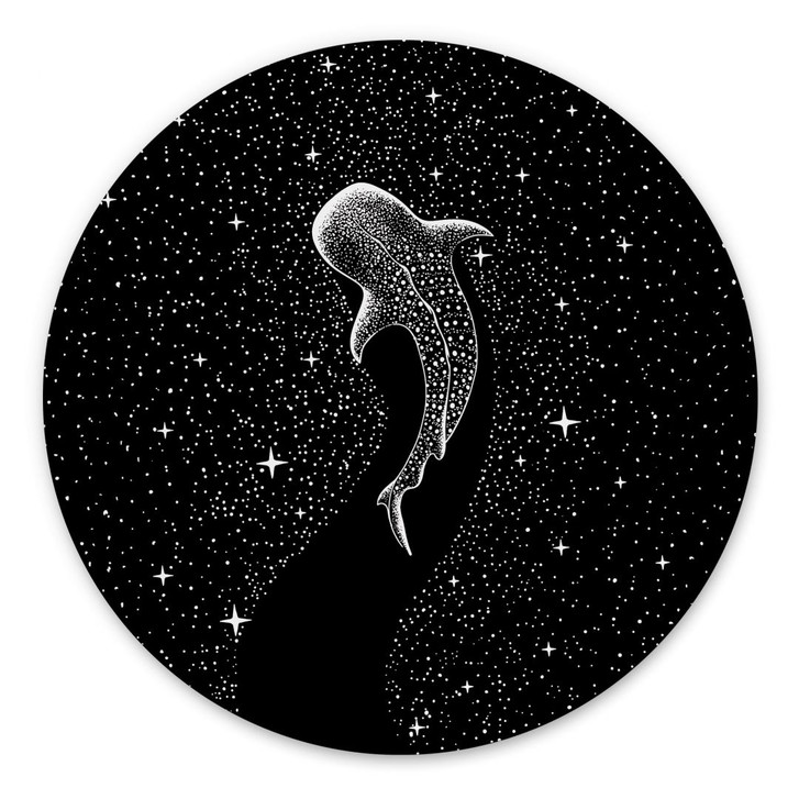 Wandbild Walhai im Ozean der Sterne - Cakir - Alu-Dibond Rund - WA441370