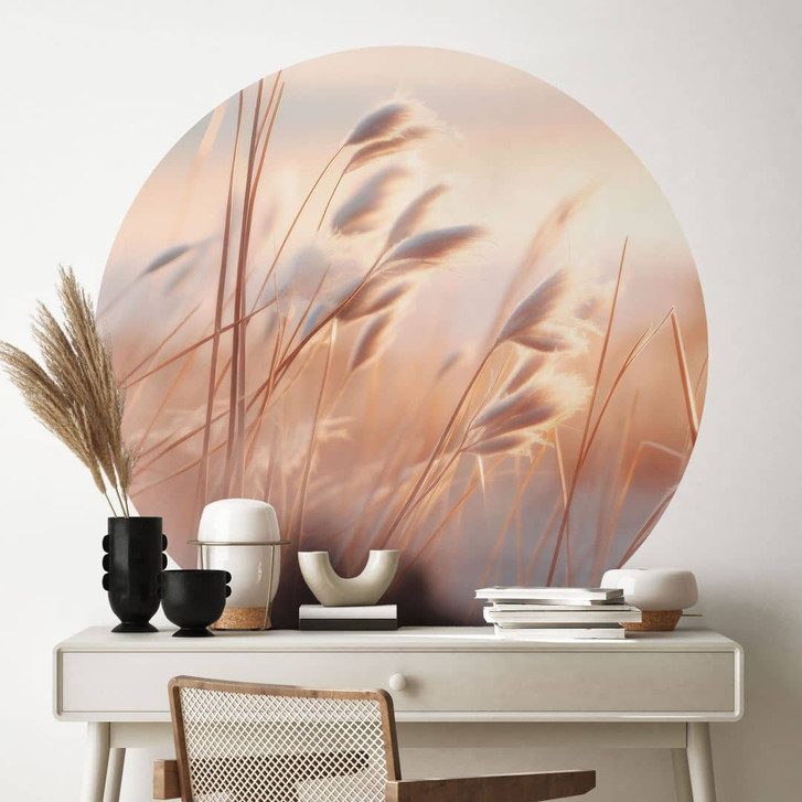 Wandtattoo Dünengras in der Abendsonne - Treechild - Rund - WA474528