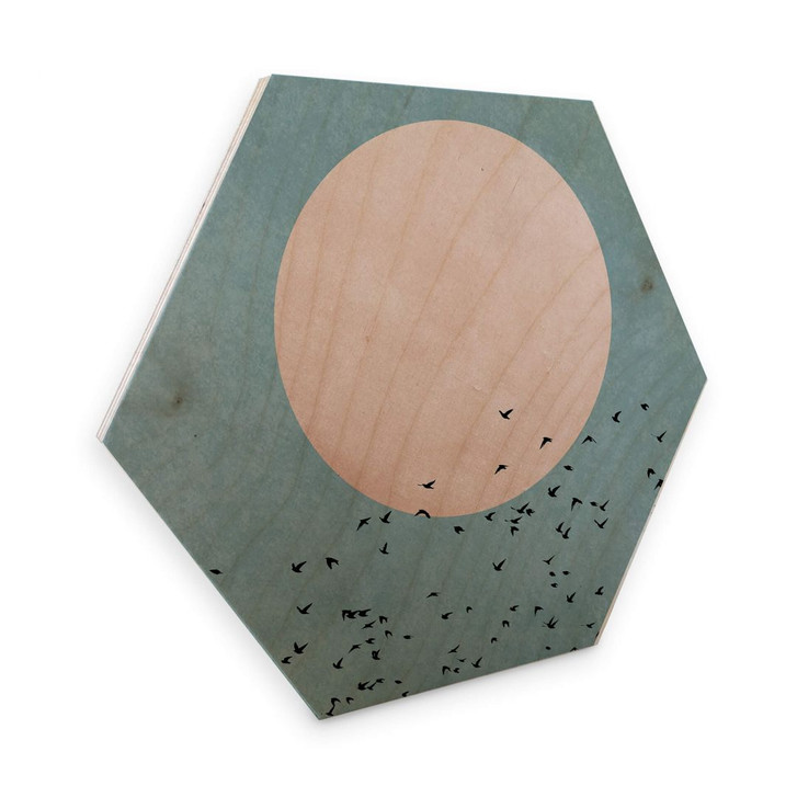 Hexagon - Holz Birke-Furnier - Kubistika - Mondschein - WA253290