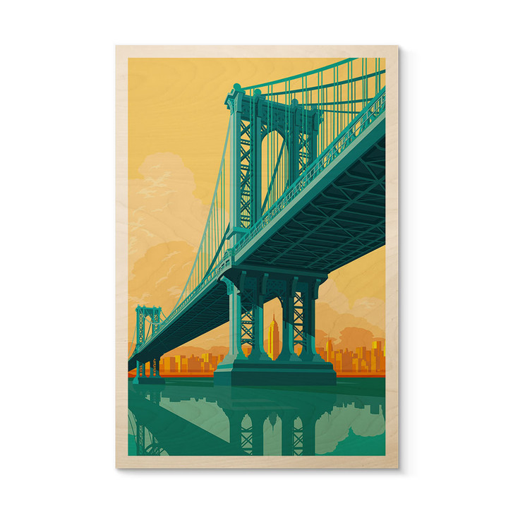 Holzbild Stadtblick durch die Manhattan Bridge - Heemskerk - WA432538