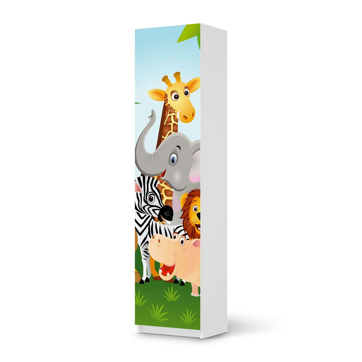Möbelfolie IKEA Pax Schrank 201cm Höhe - 1 Tür - Wild Animals - CR116761