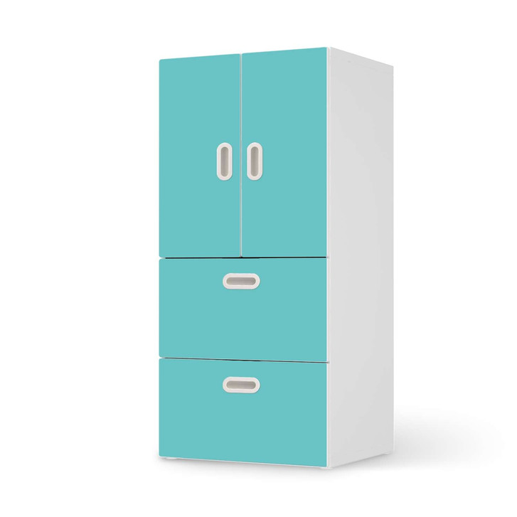 Möbelfolie IKEA Stuva / Fritids - 2 Schubladen und 2 kleine Türen - Türkisgrün Light - CR117520