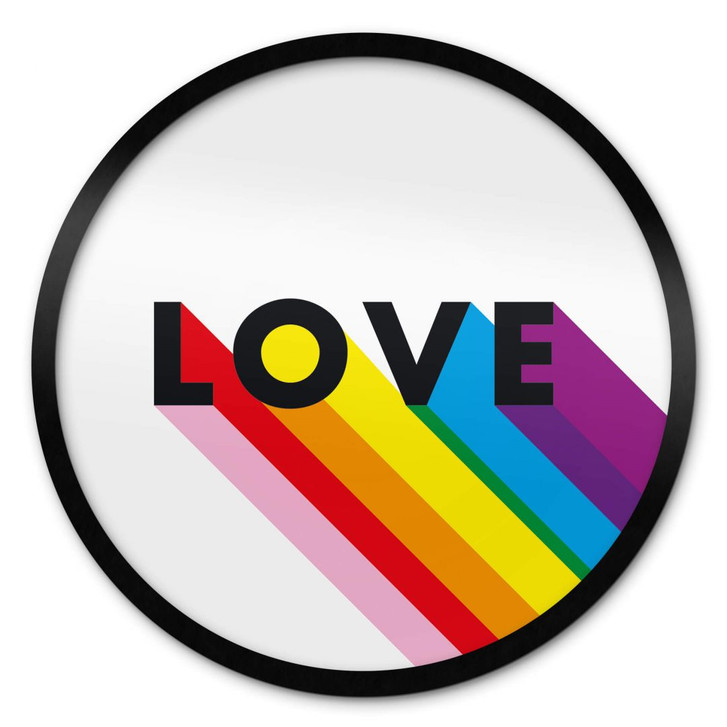 Poster LGBTQIA& Love Regenbogen - Rund - WA407757